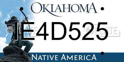 IE4D525 Oklahoma License Plate