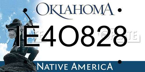 IE4O828 Oklahoma License Plate
