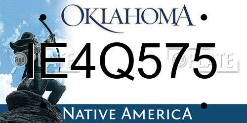 IE4Q575 Oklahoma License Plate
