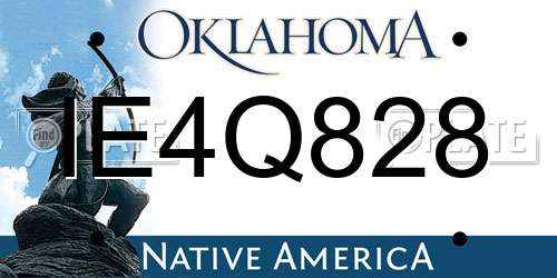 IE4Q828 Oklahoma License Plate