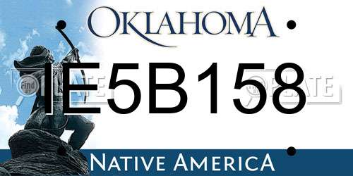 IE5B158 Oklahoma License Plate