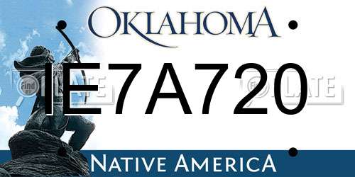 IE7A720 Oklahoma License Plate