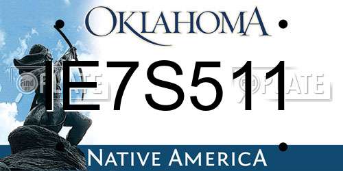 IE7S511 Oklahoma License Plate