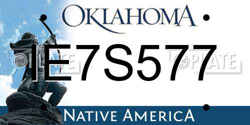 IE7S577 Oklahoma License Plate