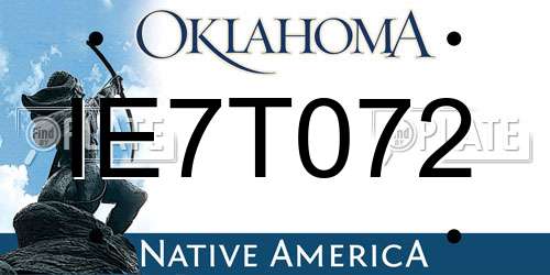 IE7T072 Oklahoma License Plate