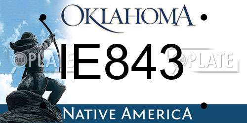 IE843 Oklahoma License Plate