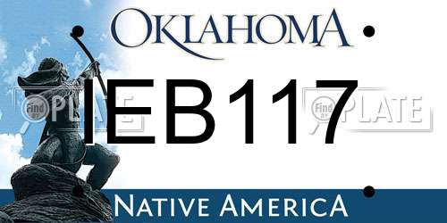 IEB117 Oklahoma License Plate