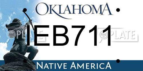 IEB711 Oklahoma License Plate