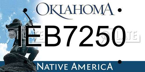 IEB7250 Oklahoma License Plate