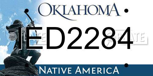 IED2284 Oklahoma License Plate