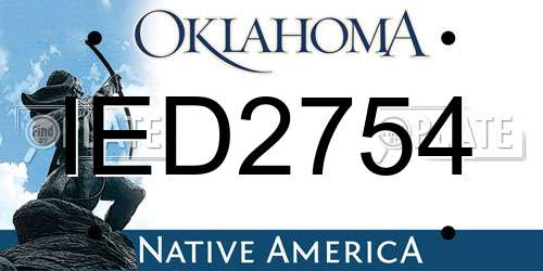 IED2754 Oklahoma License Plate