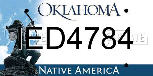 IED4784 Oklahoma License Plate