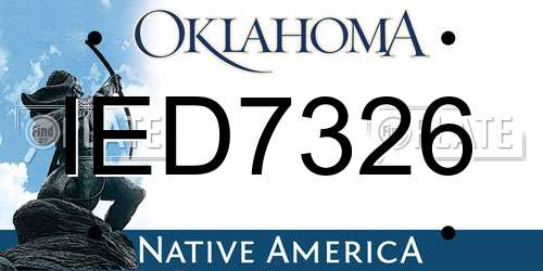 IED7326 Oklahoma License Plate