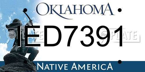IED7391 Oklahoma License Plate