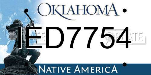 IED7754 Oklahoma License Plate