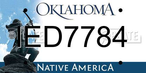 IED7784 Oklahoma License Plate