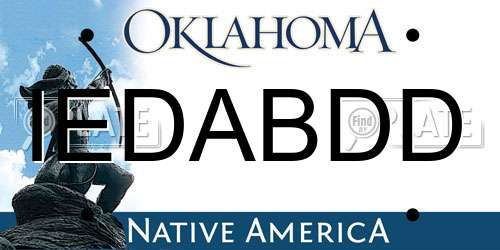 IEDABDD Oklahoma License Plate