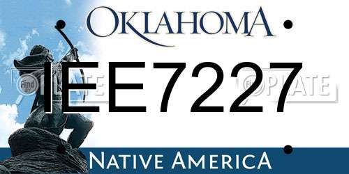 IEE7227 Oklahoma License Plate