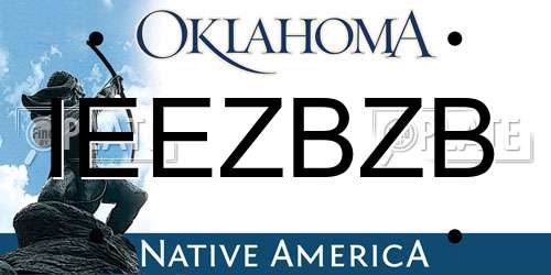 IEEZBZB Oklahoma License Plate