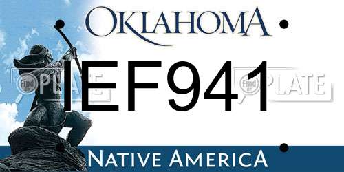 IEF941 Oklahoma License Plate