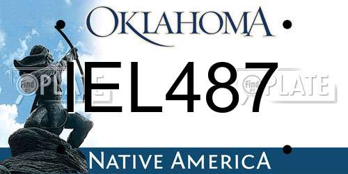 IEL487 Oklahoma License Plate