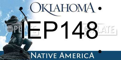 IEP148 Oklahoma License Plate