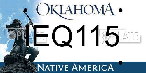 IEQ115 Oklahoma License Plate