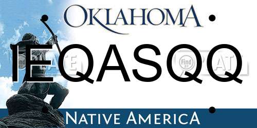 IEQASQQ Oklahoma License Plate