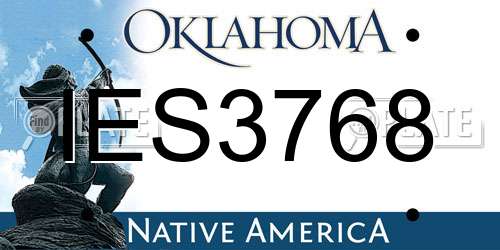 IES3768 Oklahoma License Plate