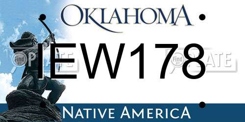 IEW178 Oklahoma License Plate