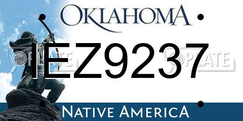 IEZ9237 Oklahoma License Plate