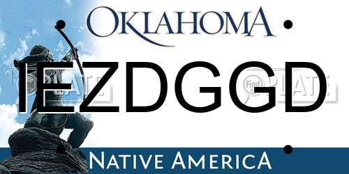 IEZDGGD Oklahoma License Plate