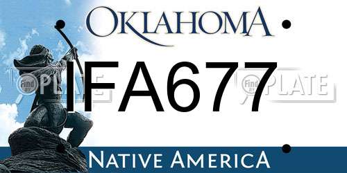 IFA677 Oklahoma License Plate