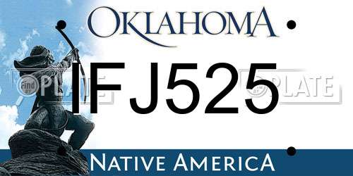 IFJ525 Oklahoma License Plate