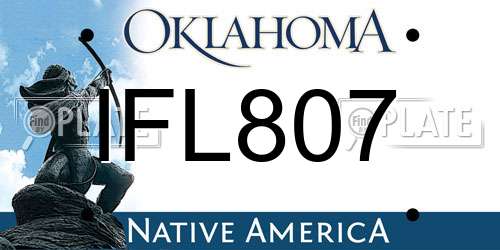 IFL807 Oklahoma License Plate