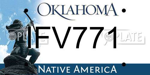 IFV771 Oklahoma License Plate