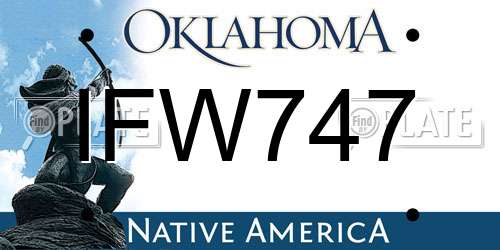 IFW747 Oklahoma License Plate
