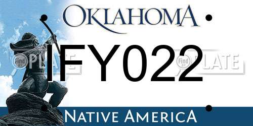 IFY022 Oklahoma License Plate