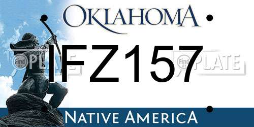 IFZ157 Oklahoma License Plate
