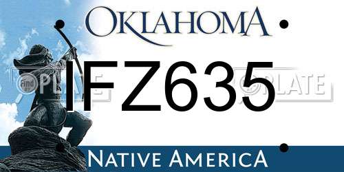 IFZ635 Oklahoma License Plate