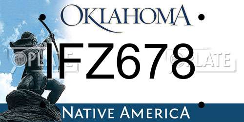 IFZ678 Oklahoma License Plate