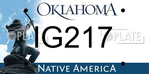 IG217 Oklahoma License Plate