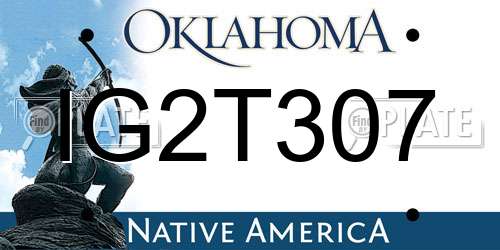 IG2T307 Oklahoma License Plate