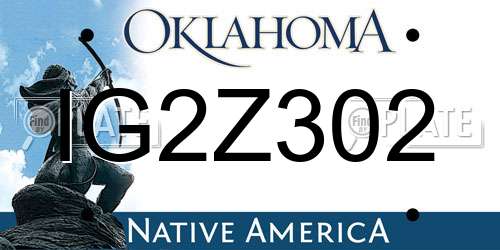 IG2Z302 Oklahoma License Plate
