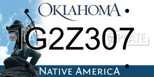 IG2Z307 Oklahoma License Plate