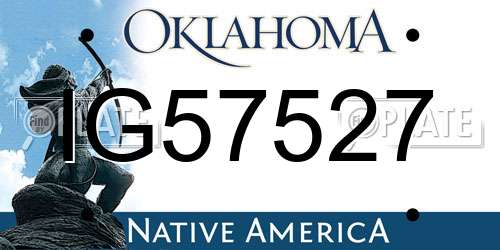 IG57527 Oklahoma License Plate