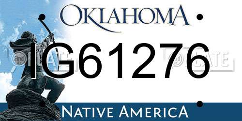 IG61276 Oklahoma License Plate