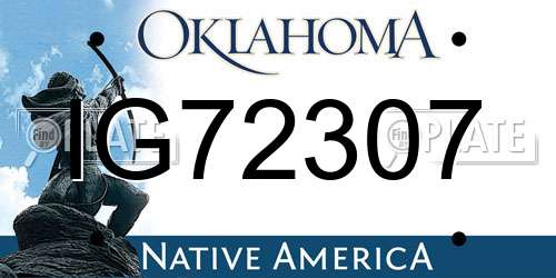 IG72307 Oklahoma License Plate