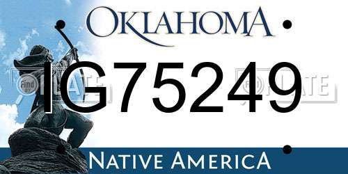 IG75249 Oklahoma License Plate