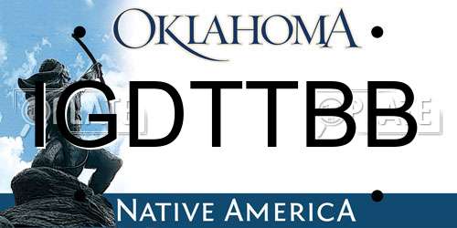 IGDTTBB Oklahoma License Plate